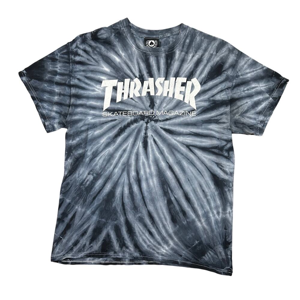 Vintage Y2K Thrasher Skateboard Magazine T-Shirt Medium Tie Dye Skate Tee
